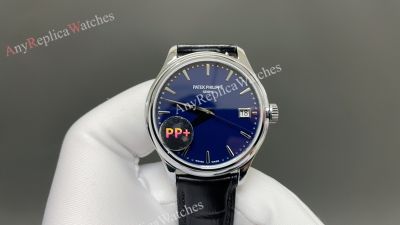 PP Factory Patek Philippe Calatrava 39*9.5mm 78g 9015 Movement Blue/Ivory Cream Face Watch